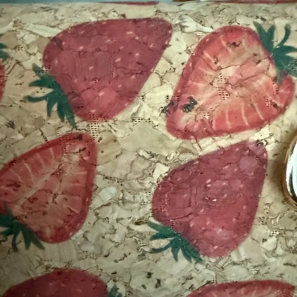 Strawberry Print Handbag with Gold Handle - Picture 5 of 9